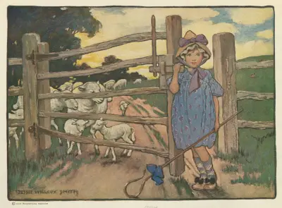 Little Bo-Peep has lost her sheep, and can’t tell where to find them. av Jessie Willcox Smith