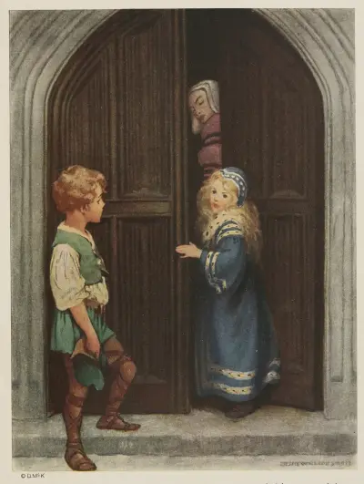 ‘Never mind, Princess Irene,’ he said. ‘You, mustn’t kiss me tonight.’ av Jessie Willcox Smith