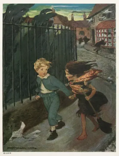 ‘Now you lead me,’ he said, taking her hand, ‘and i’ll take care of you’ av Jessie Willcox Smith