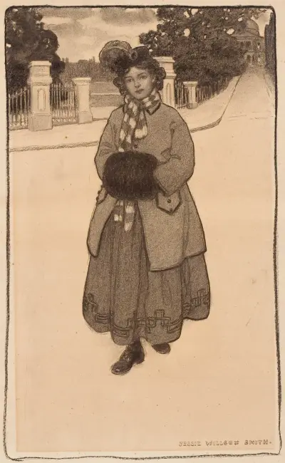 Ung flicka med muff av Jessie Willcox Smith