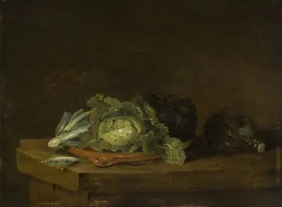 Cabbages on a Table Top av Willem Kalf