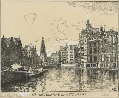 Amstel vid Munttoren av Willem Wenckebach