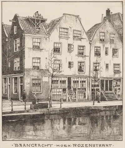 Hörnet Baangracht–Rozenstraat i Amsterdam av Willem Wenckebach