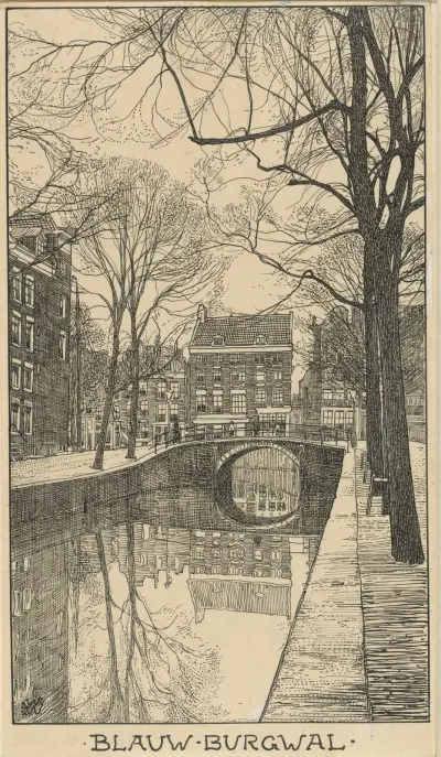 Blauw Burgwal i Amsterdam av Willem Wenckebach