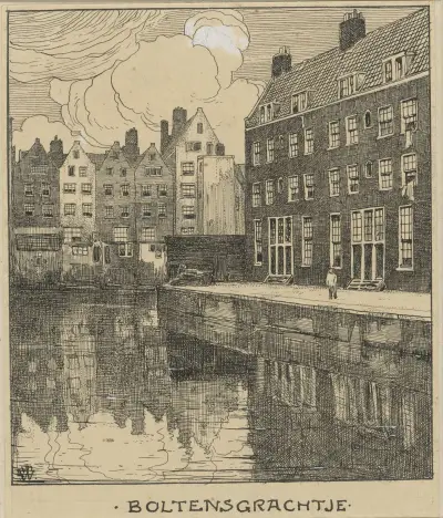 Boltensgrachtje i Amsterdam av Willem Wenckebach