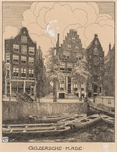 Gelderse-kajen i Amsterdam av Willem Wenckebach