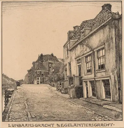 Lijnbaansgracht vid Egelantiersgracht i Amsterdam av Willem Wenckebach