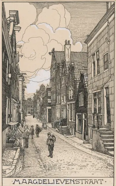 Die Maagdelievenstraat in Amsterdam von Willem Wenckebach