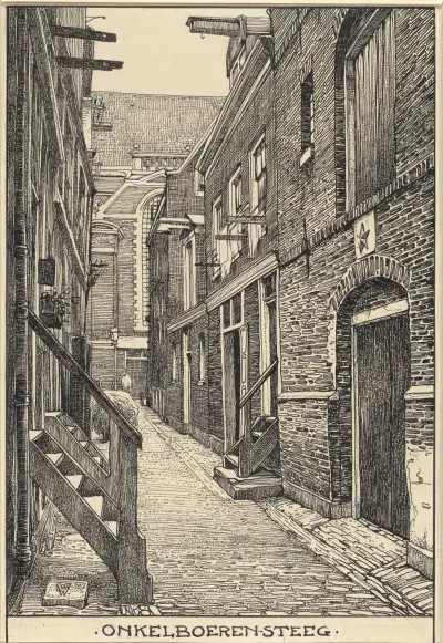 De Onkel Boeren Steeg i Amsterdam av Willem Wenckebach