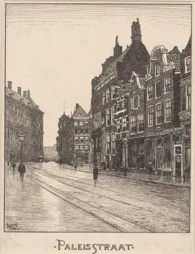 Paleisstraat i Amsterdam av Willem Wenckebach