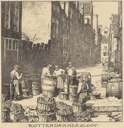 Rotterdams kanal i Amsterdam, igenfylld 1867 av Willem Wenckebach