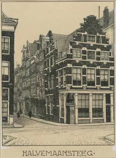 Halvemaansteeg i Amsterdam av Willem Wenckebach