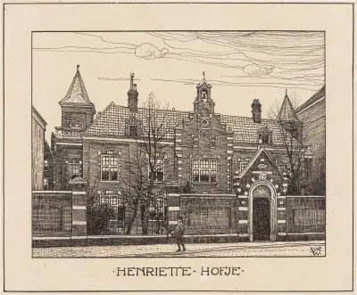 Henriette Hofjes gård vid Stadhouderskade i Amsterdam av Willem Wenckebach