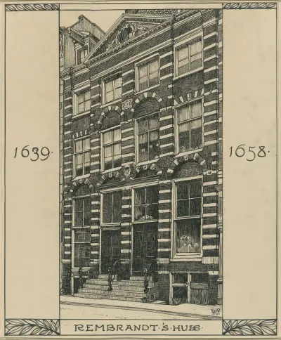 Het Rembrandthuis aan de Joden Breestraat te Amsterdam av Willem Wenckebach