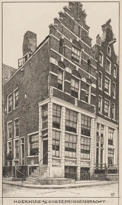 Hörnhus vid Korte Prinsengracht av Willem Wenckebach