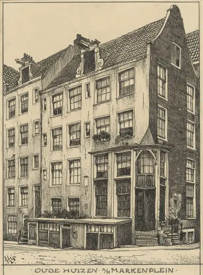 Alte Häuser am Markenplein in Amsterdam von Willem Wenckebach