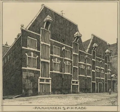 Pakthus vid Prins Hendrikkade i Amsterdam av Willem Wenckebach