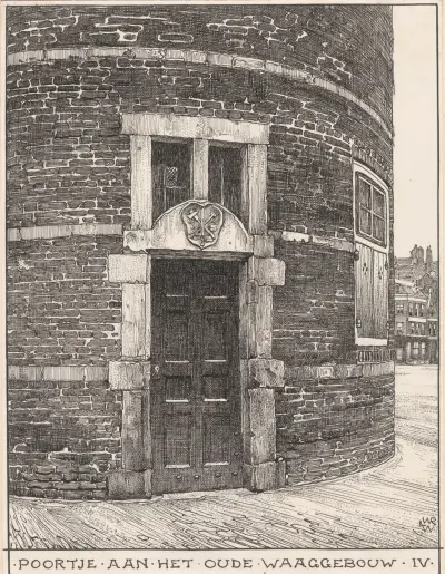Porten vid gamla Waaggebouw i Amsterdam av Willem Wenckebach
