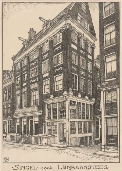 Singelhörnet Lijnbaansteeg i Amsterdam av Willem Wenckebach