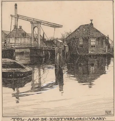 Trädgård vid Kostverlorenvaart i Amsterdam av Willem Wenckebach