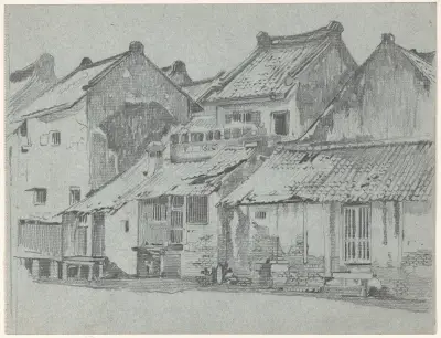 Hus vid floden i Batavia av Willem Witsen