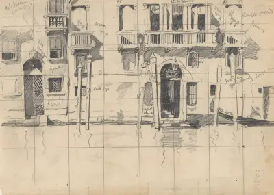 Hus vid vattnet i Venedig av Willem Witsen