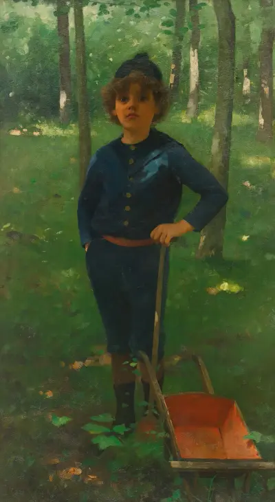 Pojke med skottkärra av Willem Witsen