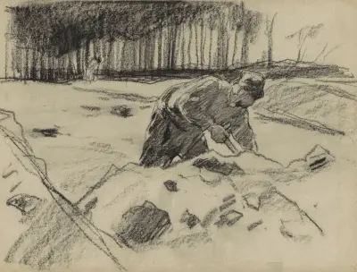 Landskap med grävande heiwerker av Willem Witsen