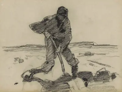 Man med spade, möjligen en heiwerker av Willem Witsen