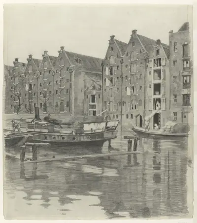 Packhus vid en kanal av Willem Witsen