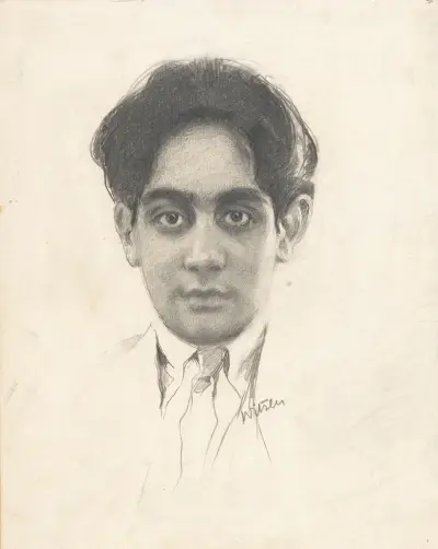 Porträtt av en halv indisk pojke (Toorop) av Willem Witsen