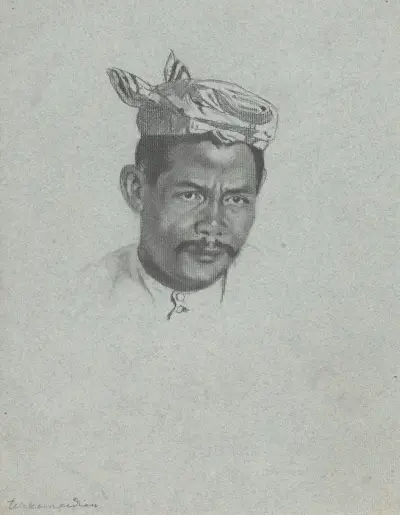 Porträtt av en indonesisk man (Amid) av Willem Witsen