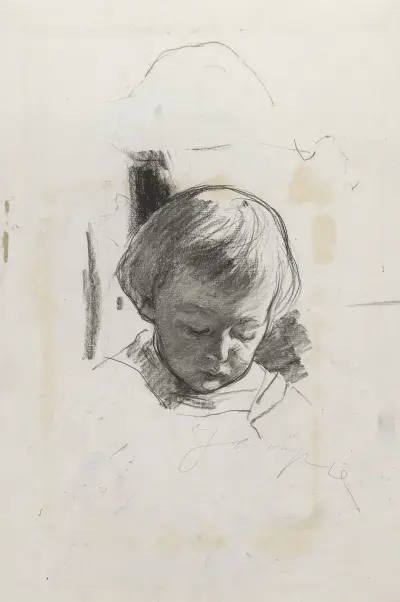 Porträtt av Johannes René (Jampie) van Vloten som barn av Willem Witsen