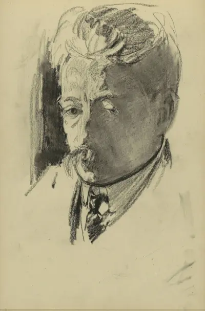 Porträtt av författaren Jan Hofker av Willem Witsen