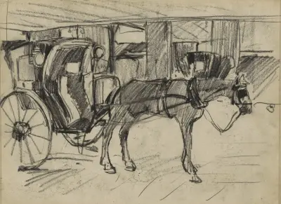 Vagnar under Charing Cross Bridge i London av Willem Witsen