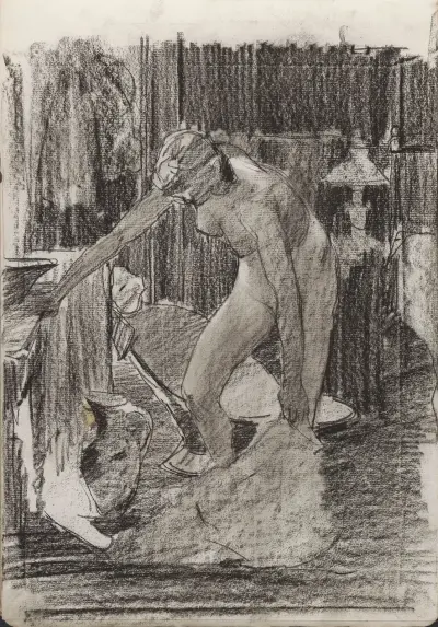 Kvinnlig naken i ett sovrum av Willem Witsen