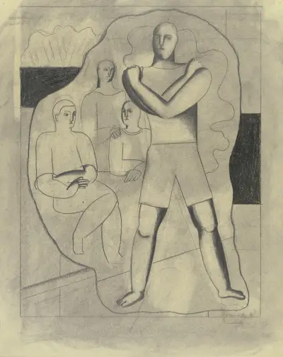 Athletes resting av Willi Baumeister
