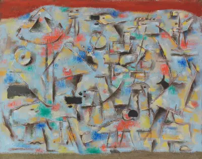 Blaue Figurenhalde von Willi Baumeister