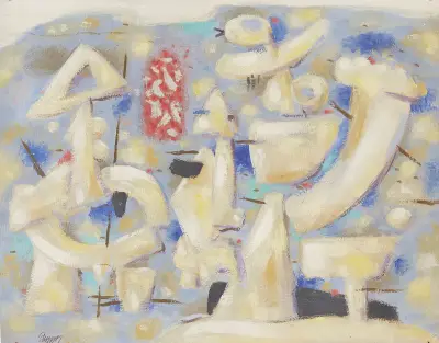 Figuren auf Blau von Willi Baumeister