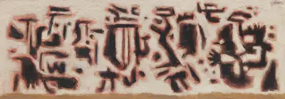 Friesbild auf Grau von Willi Baumeister