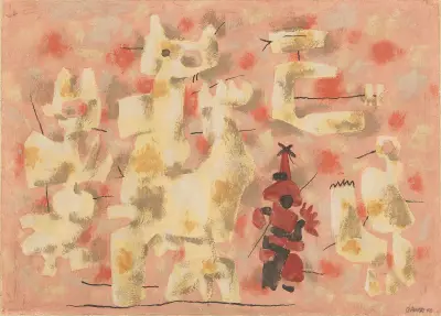 Heitere Bewegung auf Rosa, 1946 – Nr. 1 von Willi Baumeister