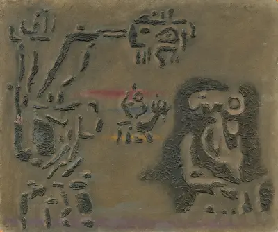 Mit dem Ungeheuer Chumbaba von Willi Baumeister