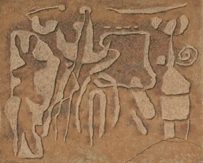 Urrwo (Braunes Reliefbild) von Willi Baumeister