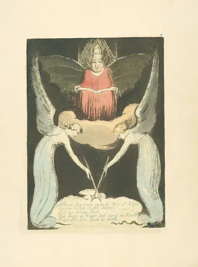 Albions Angel rose upon…. av William Blake