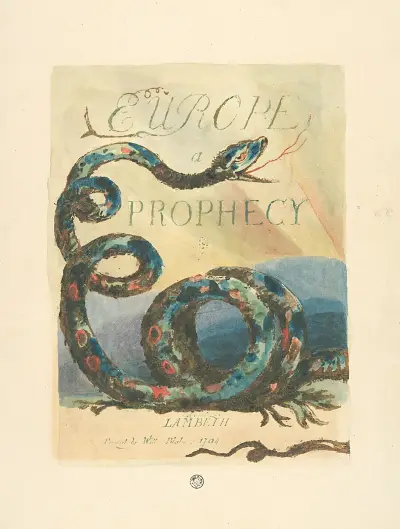 Europe; a Prophecy – Title page av William Blake