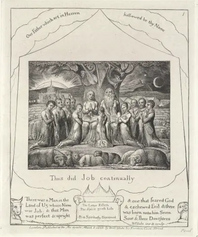 Illustrations of the book of Job Pl.02 av William Blake