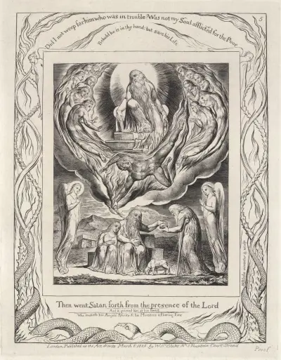 Illustrations of the book of Job Pl.06 av William Blake