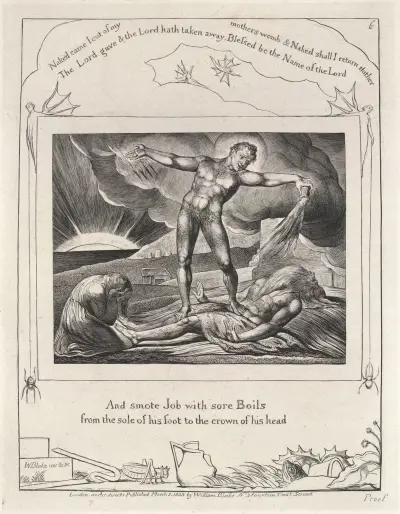 Illustrations of the book of Job Pl.07 av William Blake