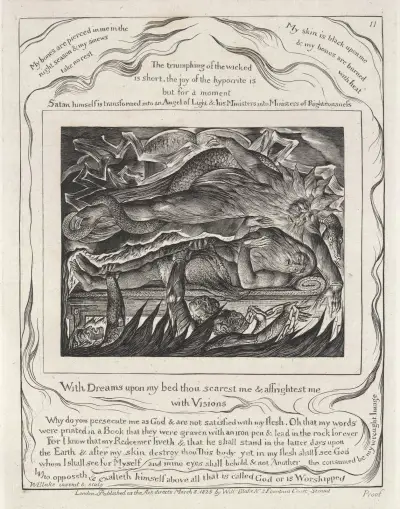 Illustrations of the book of Job Pl.12 av William Blake
