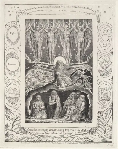 Illustrations of the book of Job Pl.15 av William Blake